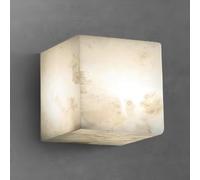 HLRTBCN Square Marble Wall Lamp Natural Alabaster Wall Sconce Lighting Stone Lighting Fixture Hallway Decor Dimmable Marble Wall Light for Bedroom Living Room Restaurant Bathroom Aqiong
