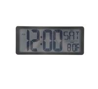 HLRTBCN Square Wall Clock Series, 13.8inch Large Digital Jumbo Alarm Clock, LCD Display, Multi-Functional Office Decor Desk Black Aqiong
