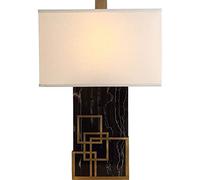HLRTBCN Table Lamp Simple Modern Creative Luxury Marble Texture Metal Desk Lamp Bedroom Bedside Villa Living Room Study Decoration Lighting Modernist Design Aqiong