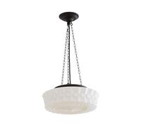 HLRTBCN Vintage Round Hanging Ceiling Lamp, Large Milk Glass Pendant Light Fixtures for Dining Room Living Room Pendant Lighting Aqiong