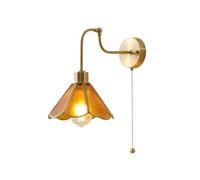 HLRTBCN Wall lamp Vintage Glass Shade Wall Lamps, Modern Brass Wall Lights, Nordic Hallway Bathroom Decoration Wall Sconces, Japanese Home Bedroom Bedside Wall Lighting Fixture Bracket Light Aqiong