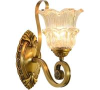 HLRTBCN Wall lamp Wall Lamp Copper Retro Wall Lamp Glass Lampshade Indoor Wall Concise Bedside Wall Sconce,Ceiling Light Bracket Light Aqiong