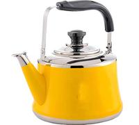 HLRTBCN Whistle Teapot,Home Cordless Stainless Steel Light Weight Whistling Kettle with Traditional/Retro Spout for Hob or Stove Top,Yellow,5L Marriage Aqiong