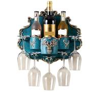 HLRTBCN Wine Rack Wine rack dining room living room wall hanging decoration bar wine bottle rack wine glass rack Red Wine Rack (Color : Navy blue) Aqiong