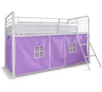 HLS Lilac Bed Tent for Mid Sleeper Beds - Kids Play Tent Canopy - Privacy Curtain with Windows - Fits Standard Mid-Sleeper Frame - Girls' Bedroom Accessory