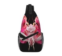 HLSBSSL Orchid Praying Mantis Printed crossbody bag, suitable for outdoor cycling, travel, and daily commuting.