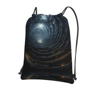 HLSBSSL spiral into infinity Printed drawstring backpack, portable storage bag for sports, travel, yoga, camping
