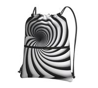 HLSBSSL spiral optical illusion gif Printed drawstring backpack, portable storage bag for sports, travel, yoga, camping