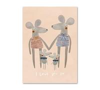 HLSHOE Cartoon Bear Goose Baby Mouse Bird Acorn Wall Art Canvas Painting Nordic Retro Posters And Prints Wall Pictures Kids Room Decor (Color : 8, Size : 50X70cm No Framed)
