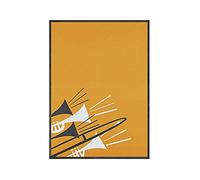HLSHOE Posters and Prints Mid Century Modern Bright Orange Wall Art Poster Jazz Instruments Picture Canvas Painting For Room Home Decor (Color : A, Size : 60x90cm No Frame)