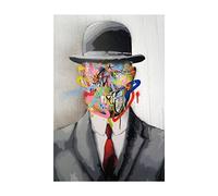 HLSHOE Rene Magritte Famous Painting Son of Man Graffiti Art Posters and Prints Pop Art Canvas Paintings Street Art for Home Decor (Color : DM865, Size : 40X60cm Unframed)