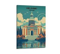 Hёlsinki Finland Vintage Travel Poster Canvas Wall Art Scroll Picture Print Living Room Walls Decor Homes 08x12inch(20x30cm)