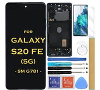 HLTECH Screen Replacement LCD Display Touch Digitizer Assembly with Frame for SAMSUNG GALAXY S20 FE 5G SM-G781 G781B G781U G781F/DS G781W 6.5"(No Fingerprint)