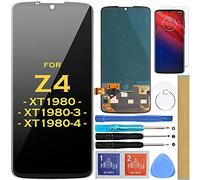 HLTECH Screen Replacement OLED LCD Display Touch Digitizer Assembly for Motorola Moto Z4 XT1980 XT1980-3 XT1980-4 6.4" (OLED-Black)