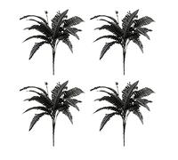 HLTER 4 Pcs Artificial Ferns Plants,13.8Inch Faux Fern Plants Boston Ferns Fake Resistant Greenery Shrubs Plastic Grass Leaves Flowers Plant for Indoors Home Decor