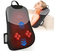 hlthsky Back Massager for Pain Relief Deep Tissue, Rolling Up and Down Shiatsu Back and Neck Massager with Heat, 4D Kneading and Car Adapter for Home, Office and Car use, Gifts for Men and Women
