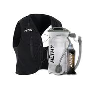 HLTHY Running Hydration Vest | 10 Pockets + Adjustable Straps + 2L Bladder Storage + Flexible Mesh (Small)