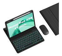 HLTOOP Keyboard Case for Honor Pad X8A 11 Inch 2024, Backlit Detachable Wireless Bluetooth Keyboard with Pencil Holder, Tablet Mouse,Black