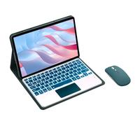 HLTOOP Keyboard Case for Honor Pad X9 11,5 Inch 2023, 7 Color Backlit Bluetooth Keyboard with Touchpad, Soft TPU Back Cover, Bluetooth Mouse,Deep Green