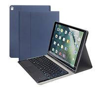 HLTOOP Keyboard Case for iPad Pro 12.9-Inch 2017/2015 (Old Model, 2Nd & 1St Generation), [7 Color Backlit] Magnetically Detachable Wireless Bluetooth Keyboard with Touchpad,Blue