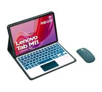 HLTOOP Keyboard Case for Lenovo Tab M11 11 Inch, 7 Color Backlit Bluetooth Keyboard with Touchpad, Soft TPU Back Cover, Bluetooth Mouse,Deep Green