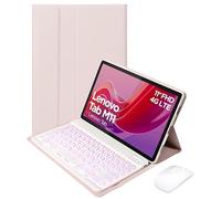 HLTOOP Keyboard Case for Lenovo Tab M11 TB330 2024 11 Inch, 7 Color Backlit Keyboard with Wireless Mouse,Pink