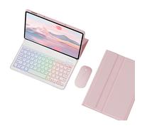 HLTOOP Keyboard Case for Lenovo Tab P11 (2Nd Gen)/ Pad Plus 2023 (11,5 Inch), 7 Color Backlit Keyboard with Mouse, Soft TPU Back Cover,Pink