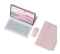HLTOOP Keyboard Case for Lenovo Tab P11/ P11 Plus TB-J606/TB-J607, Detachable Backlit Wireless Keyboard with Magnetic Protective Cover, Mouse,Pink