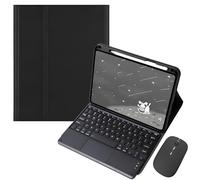 HLTOOP Keyboard Case for Pro 12.1 2024 with Pencil Holder, Detachable Wireless Keyboard with Touchpad,Tablet Mouse,Black