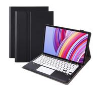 HLTOOP Keyboard Case for Redmi Pad Pro 12.1 Inch, Detachable Bluetooth Wireless Trackpad Keyboard & Slim PU Stand Cover,Black