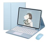 HLTOOP Keyboard Case for Samsung Galaxy Tab S6 Lite 10.4 Inch 2024/2022/2020, Rechargeable Bluetooth Keyboard with Touchpad, Built-In Pencil Holder, Tablet Mouse,Blue