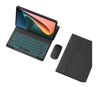 HLTOOP Keyboard Case for Xiaomi Pad 5/5 Pro, Detachable Backlit Wireless Keyboard with Magnetic Protective Cover, Mouse,Black