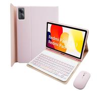 HLTOOP Keyboard Case for Xiaomi Redmi Pad 2 11 Inch 2025/SE 11 Inch 2023, 7 Color Backlit Magnetically Detachable Wireless Keyboard with Pencil Holder, Tablet Mouse,Pink