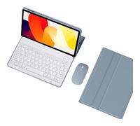 HLTOOP Keyboard Case for Xiaomi Redmi Pad SE 11 Inch 2023/Redmi Pad 2 2025, Slim PU Stand Cover with Magnetically Detachable Wireless Keyboard, Tablet Mouse,Blue