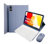 HLTOOP Keyboard Case for Xiaomi Redmi Pad SE 11 Inch 2023/Redmi Pad 2 2025, Slim PU Stand Cover with Magnetically Detachable Wireless Keyboard, Tablet Mouse,Purple