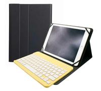 HLTOOP Universal Tablet Keyboard Case for 9.7",10.1",10.2",10.5",10.9",11" Tablets, Detachable Keyboard Magnetic Case with Pen Holder,Yellow