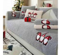 HLTQL Funny Fuzzy Sofa Cover for Corner Sofas，Sofa Slipcovers 3 Seater 4 Seater 2 Seater 1 Seater，Sofa Cushion Covers Velvet，Garden Recliner Sofa Covers,EGrey-70x90cm