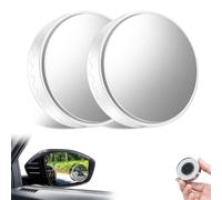 HLTTXS 2Pcs Car Blind Spot Mirrors for Fiat 500 Abarth 500 595 595C 695 S3 S4, Suction Cup Car Convex Blind Spot Mirror, 360 Degree Rotation, Don't Peel Off Film,C/White