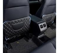 HLTTXS 2Pcs Waterproof Back Seat Protector for Skoda Octavia Ⅱ, Kick Protector Kids for Vehicles to Protect From Dirt, Mud and Scratches,Black-Short
