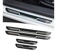 HLTTXS Car Door Sill Protector for Jeep Wrangler JK JKU 4-Deur, Scratch Resistant Door Sill Protective Film, Threshold Protection Sticker, Stainless Steel,D/Carbon fibre