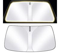 HLTTXS Car Windscreen Sun Shade for Dacia Duster Jogger Logan Logan Stepway Sandero Sandero Stepway, Foldable Car Windshield Sunshades Anti UV, Windshield Dust Sun Shade Visor Shield Cover,B/White