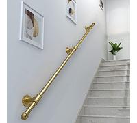 HLTYGWX il Banister Railing Support Kit for Stairs Outdoor Grab Rail Stairway Railing with Wall Mount Indoor Outdoor Hand Ra in Gold Finish - 5ft/150cm Size