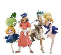 HLUONGTN Anime Dr Stone Figure PVC Model Ishigami Senkuu Static Standing Imastatue Anime Fans Collectfigurine/5Pcs/12-18Cm