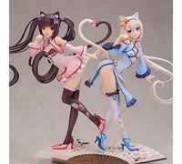 HLUONGTN Anime Figure,Handmade Removable 25 cm Japanese Anime Native Nekopara Chocola Vanilla Azuki PVC Anime Figure/Red+Blue