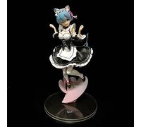 HLUONGTN Anime Figure,Movable 22.5 cm Limited Exquisites Anime Girl Zero Starting Life in Another World Rem Cat Ears Scene Adult Toy Figure Models Figures