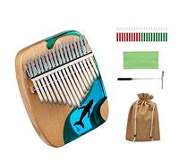 Hluru Resin Ocean Blue Kalimba | New 17 Key Whale Flat Board Thumb Piano No Screen Birthday Music Gifts