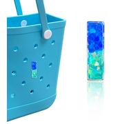 HLUWA Letter Charms for Bogg Bag, Alphabet Blue Green Sequin Lettering Accessories Charms for Bogg and Simply Southern Bag, Insert Decorative Letters Charm for Handbag Beach Tote Bag. (I)