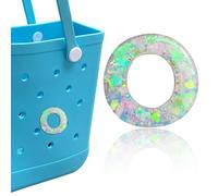 HLUWA Letter Charms for Bogg Bag, Alphabet Green Love Sequin Lettering Accessories Charms for Bogg and Simply Southern Bag, Insert Decorative Letters Charm for Handbag Beach Tote Bag. (O)