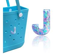 HLUWA Letter Charms for Bogg Bag, Alphabet Purple Love Sequin Lettering Accessories Charms for Bogg and Simply Southern Bag, Insert Decorative Letters Charm for Handbag Beach Tote Bag., resinous, No