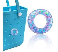 HLUWA Letter Charms for Bogg Bag, Alphabet Purple Love Sequin Lettering Accessories Charms for Bogg and Simply Southern Bag, Insert Decorative Letters Charm for Handbag Beach Tote Bag., resinous, No